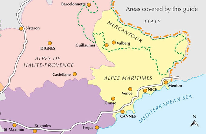 Walking in Provence - East - Overview Map