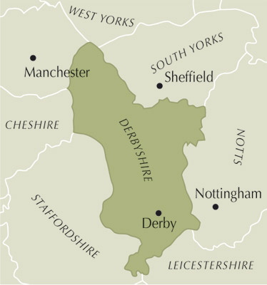 Walking in Derbyshire - Location Map