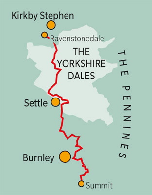 Cycling the Pennine Bridleway - Location Map
