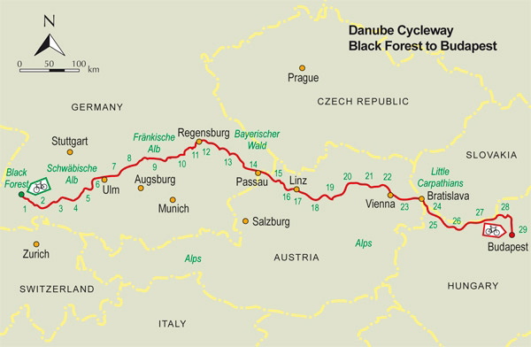 The Danube Cycleway Volume 1 - Overview Map