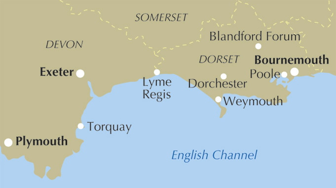 Walking the Jurassic Coast - Location Map