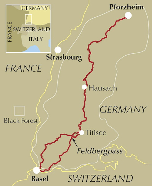 The Westweg - Location Map