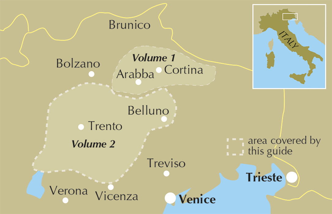 Via Ferratas of the Italian Dolomites Volume 2 - Location Map