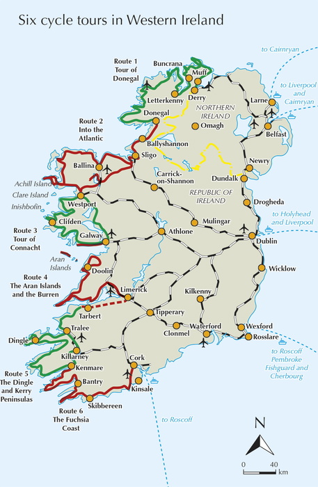 The Wild Atlantic Way and Western Ireland - Overview Map