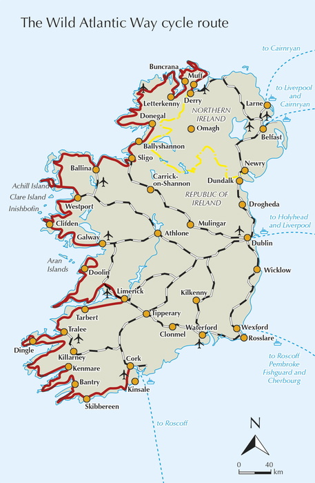 The Wild Atlantic Way and Western Ireland - Overview Map
