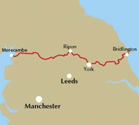 Cycling the Way of the Roses - Location Map