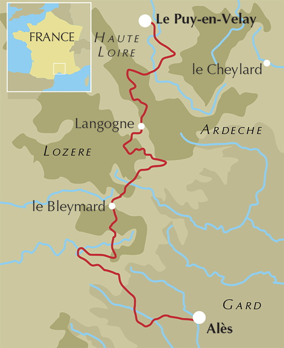 Trekking the Robert Louis Stevenson Trail - Location Map
