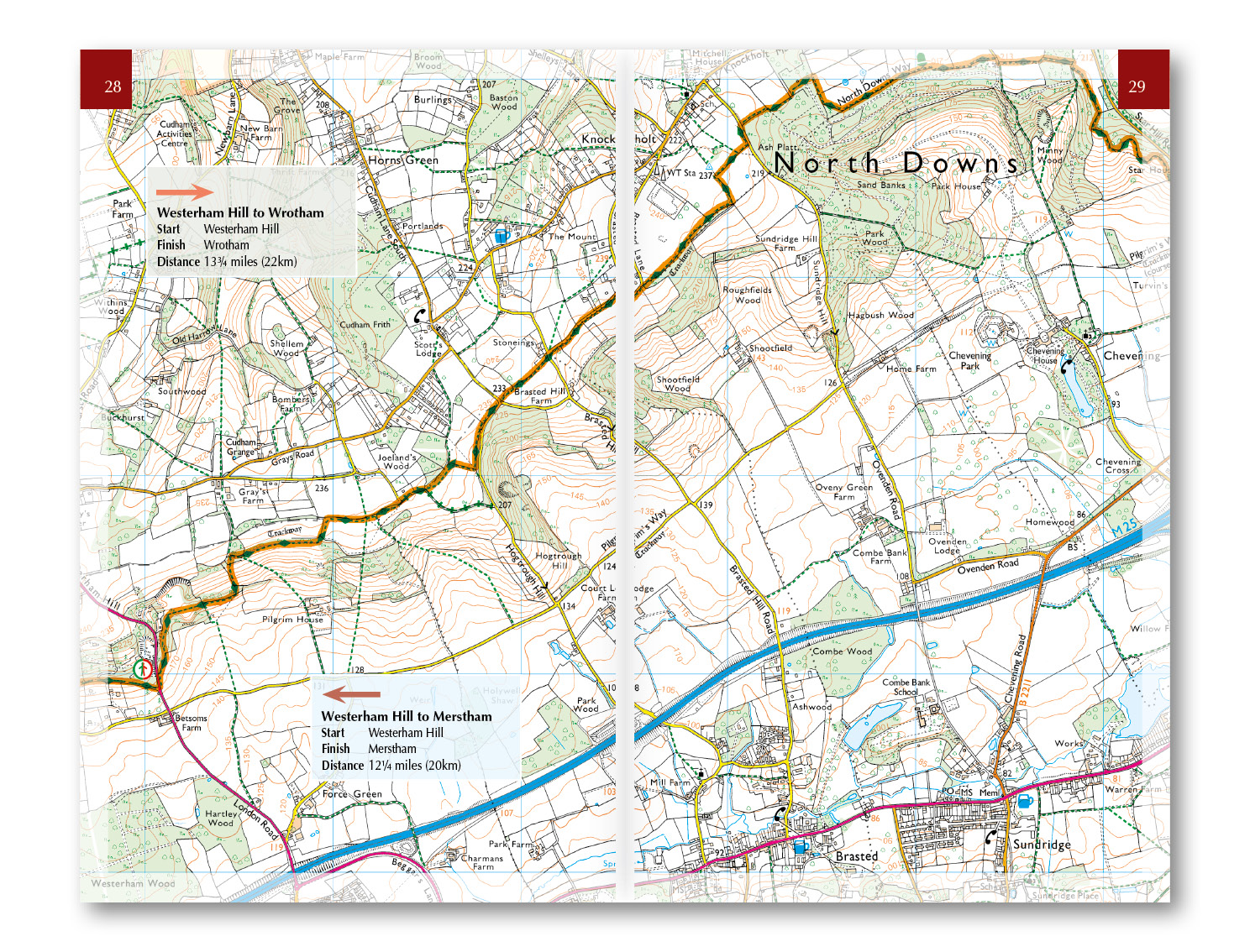 North Downs Way Map - national trail OS map booklet | Cicerone Press