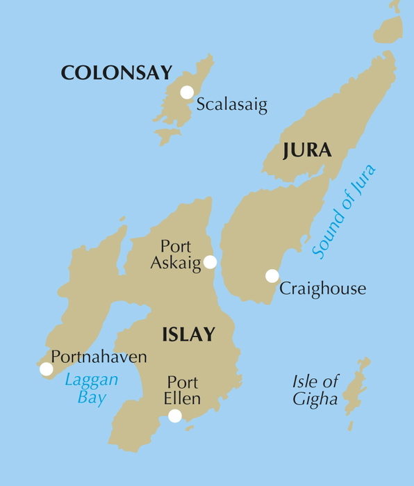 Walking on Jura, Islay and Colonsay - Location Map