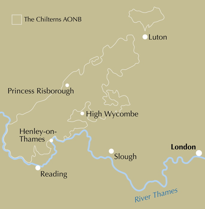 Walking in the Chilterns - Location Map