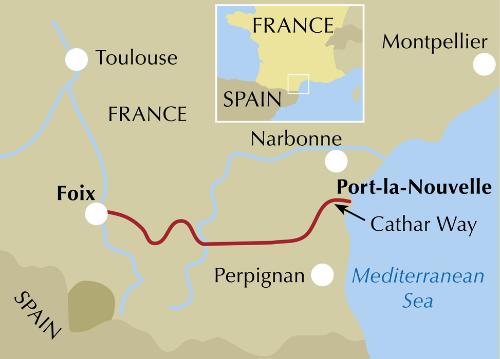 Trekking the Cathar Way - Location Map