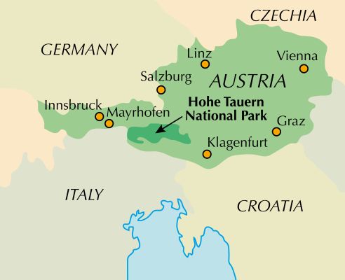 Trekking in Austria's Hohe Tauern - Location Map