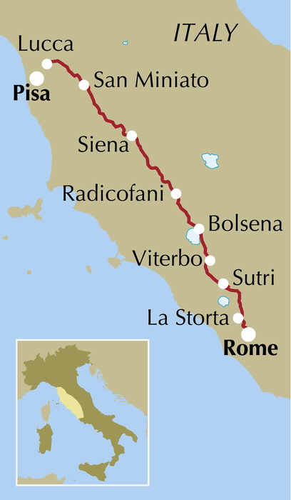 Via Francigena - Part 3 - Location Map