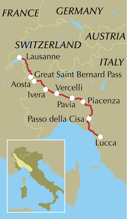 Walking the Via Francigena Pilgrim Route - Part 2 - Location Map