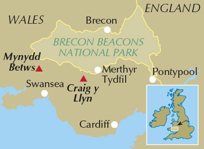 Walking in the Brecon Beacons - Location Map