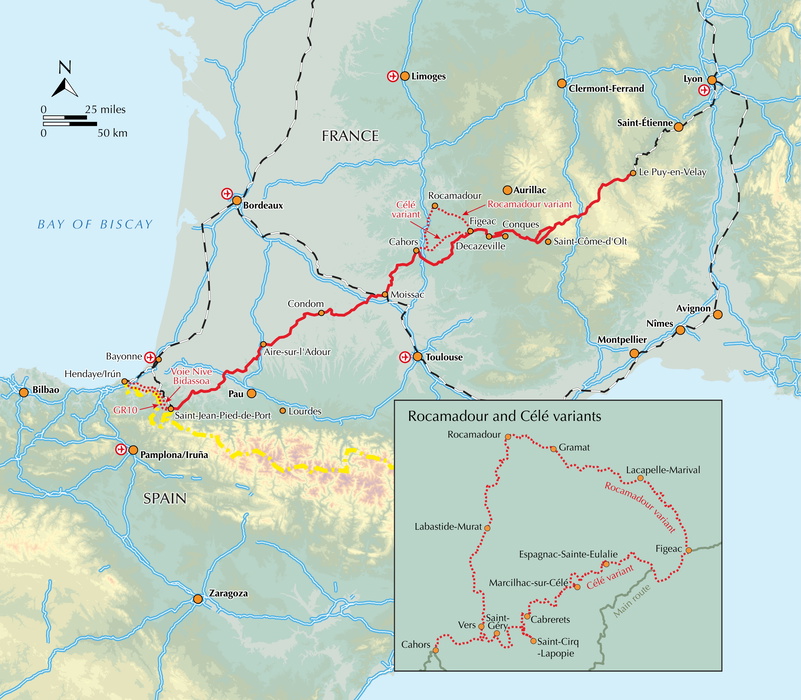 Camino de Santiago - Via Podiensis - Overview Map