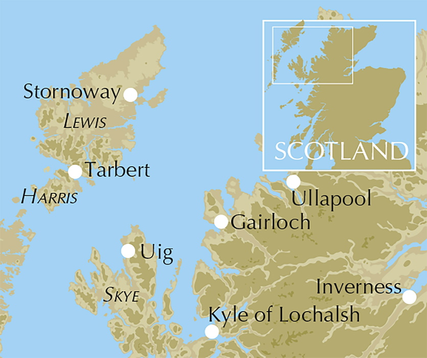 Walking on Harris and Lewis - Location Map