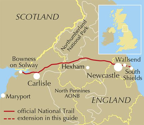 Hadrian's Wall Path - Location Map