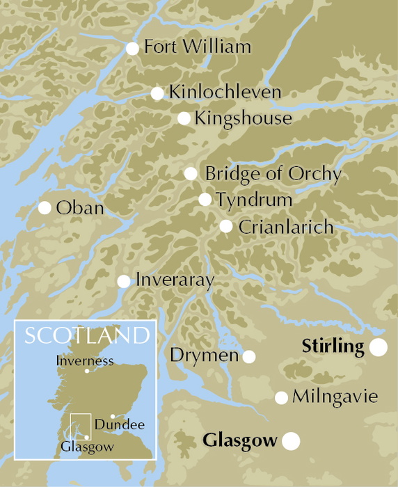 Not the West Highland Way: A Mountain High Way - Location Map