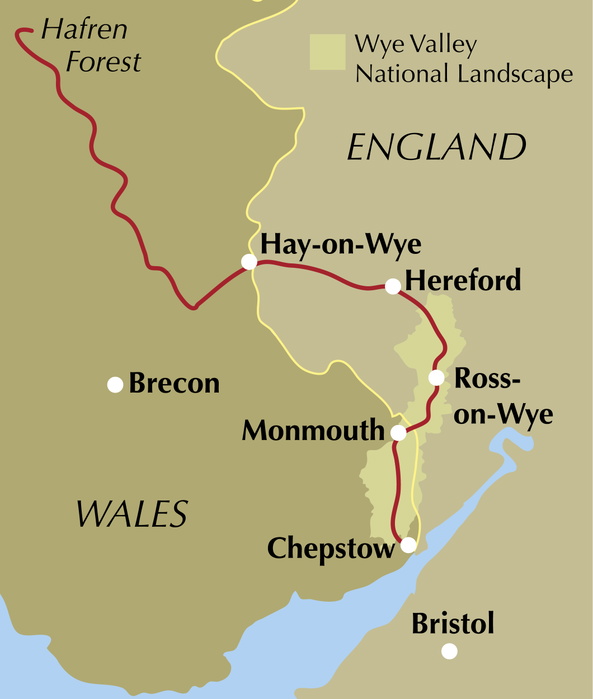 The Wye Valley Walk - Location Map
