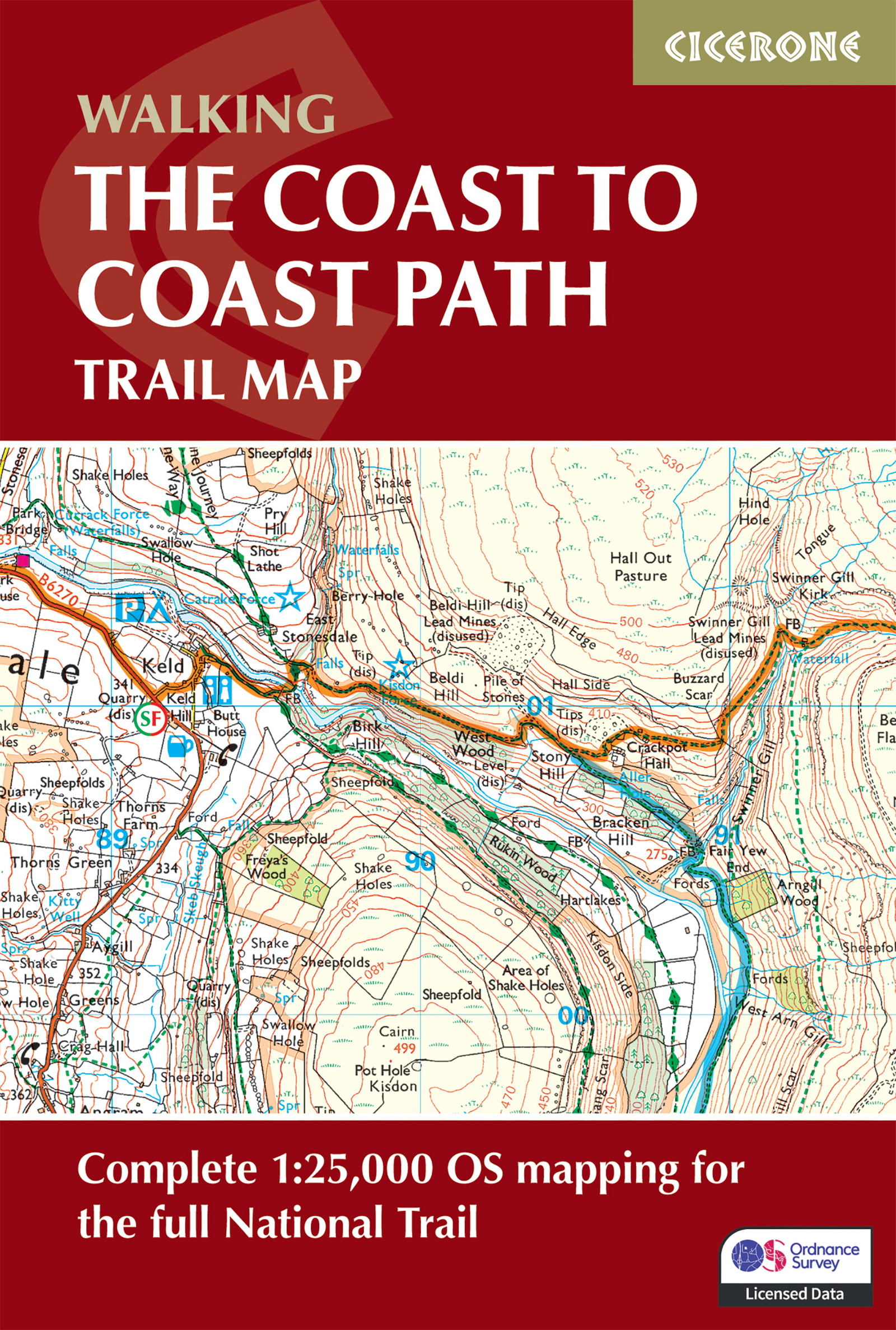 Walking the Coast to Coast Path Trail Map - Front Cover