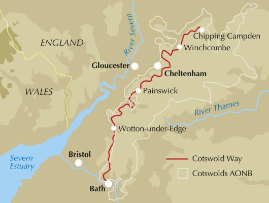 The Cotswold Way - Location Map