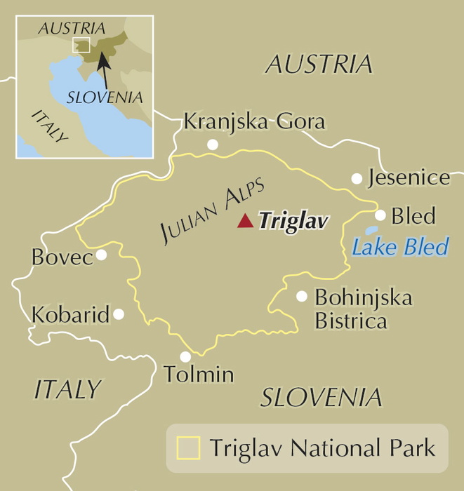 Walking the Julian Alps of Slovenia - Location Map