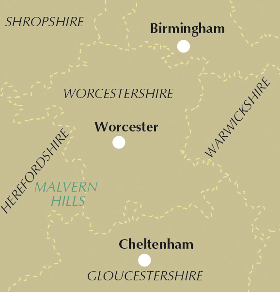 Walking in Worcestershire - Location Map