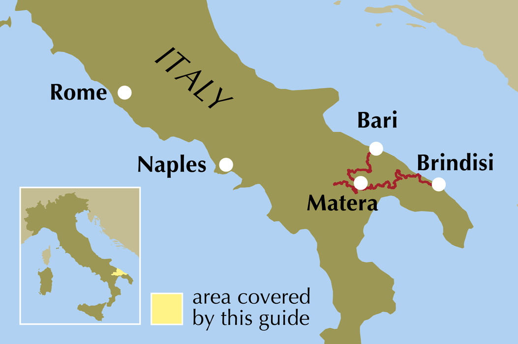 Walking the Cammino Materano - Location Map