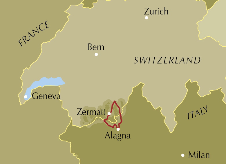 Hiking the Tour of Monte Rosa - Location Map