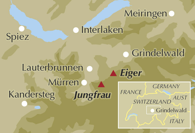 Trekking in the Bernese Oberland - Location Map