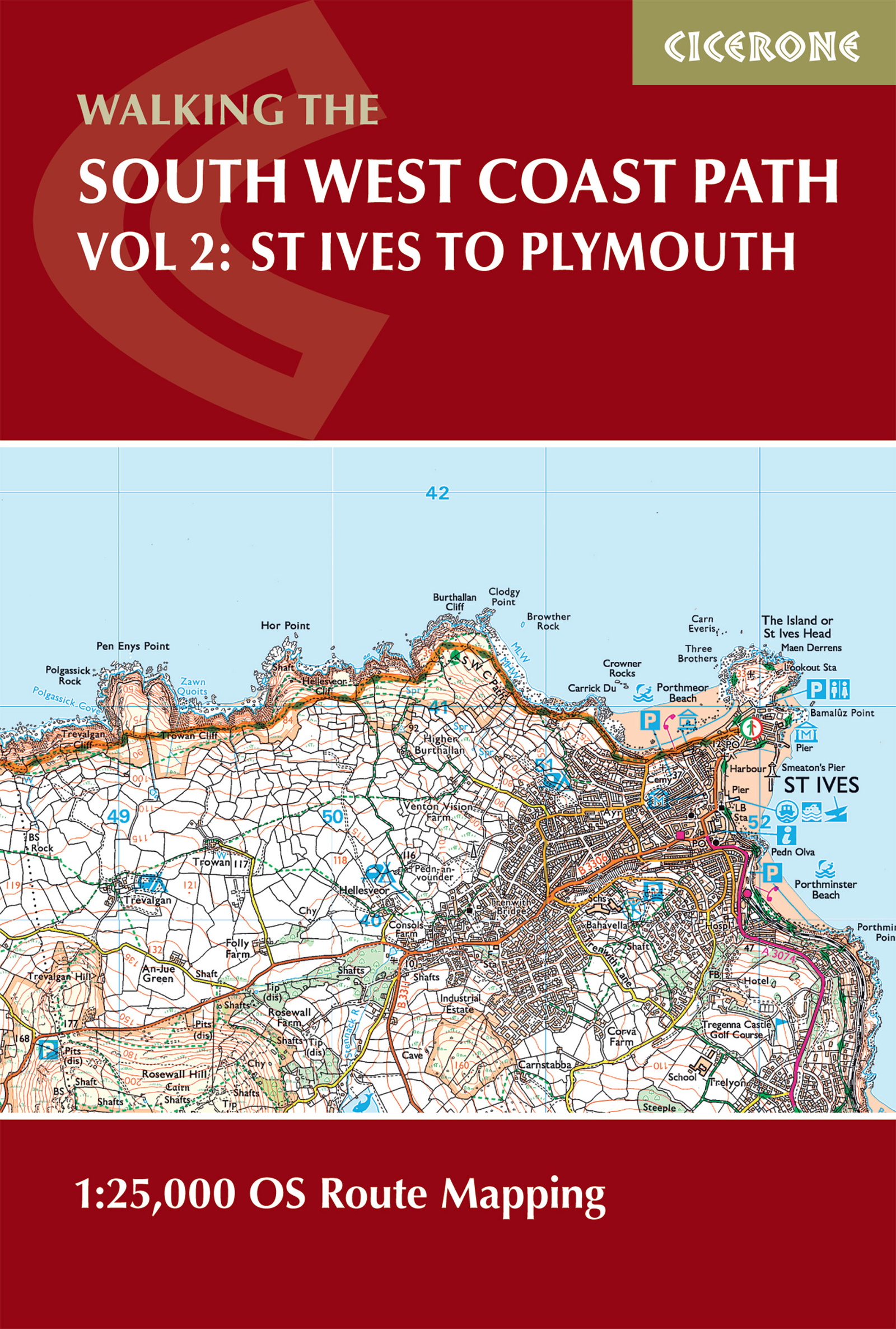 South West Coast Path Map Booklet - Vol 2: St Ives to Plymouth - Front Cover