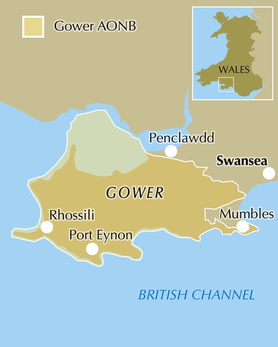 Walking in Gower - Location Map