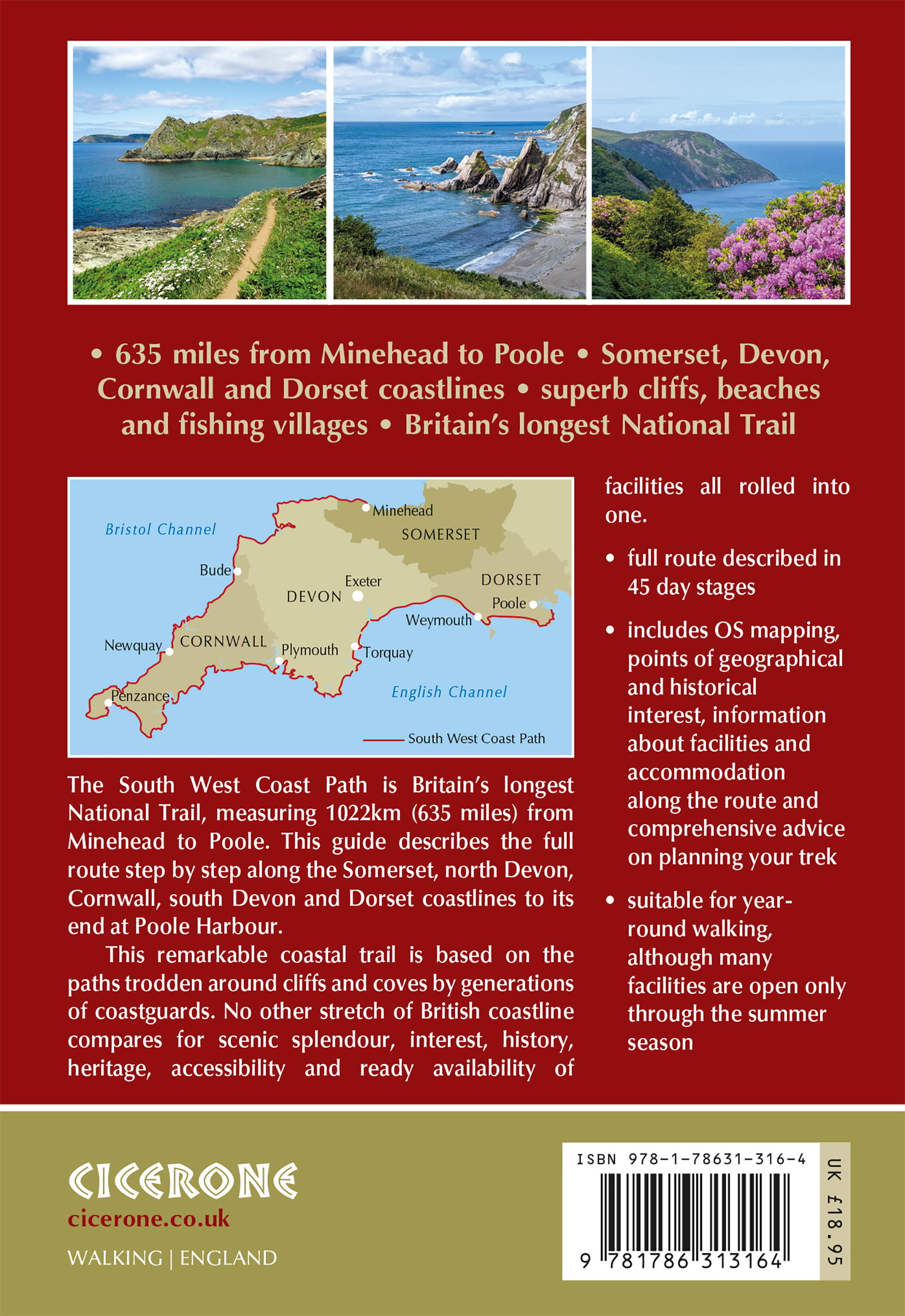 South West Coast Path Guidebook – National Trail… | Cicerone Press