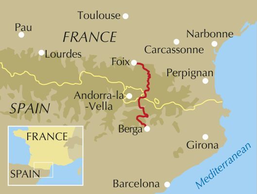 Trekking the cami dels bons homes location map