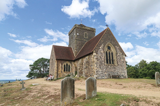 St Martha's Hill and church