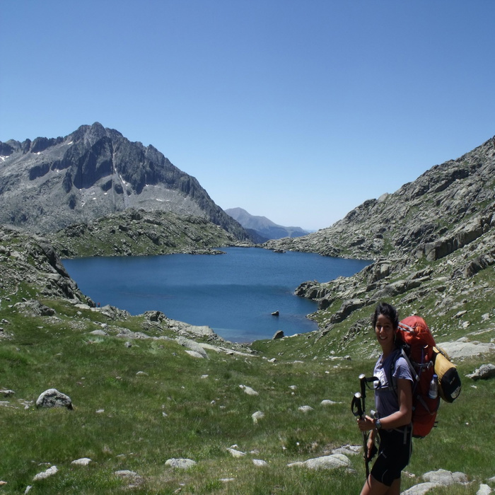 Carros de Foc hiker above Estany de Monges