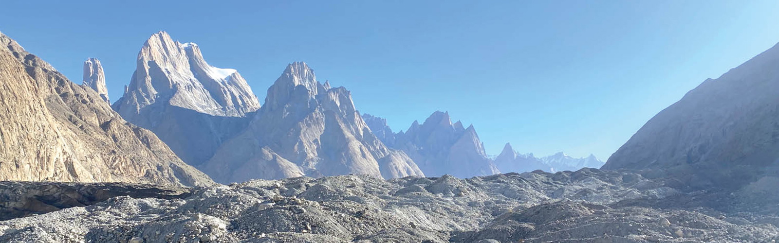 Baltoro Glacier, Nameless Tower, Great Trango Tower, Trango Castle and Thunmo Cathedral