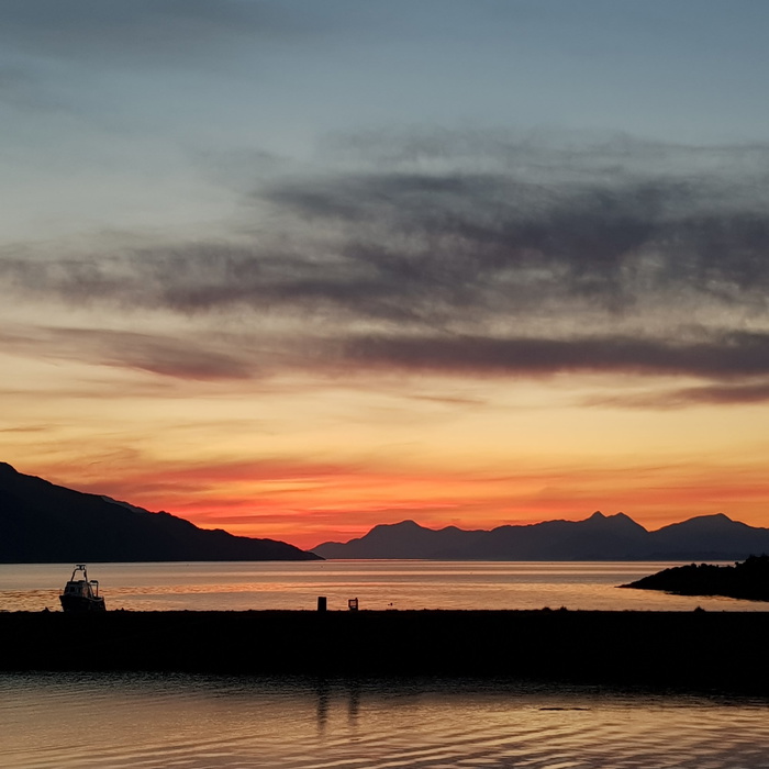 The light before the dawn looking back over the mainland