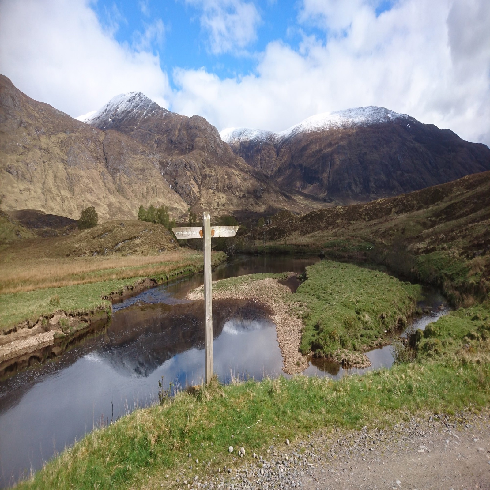 My route used part of the spectacular Affric Kintail Way, here with the ridges rising to Mam Sodhail as backdrop