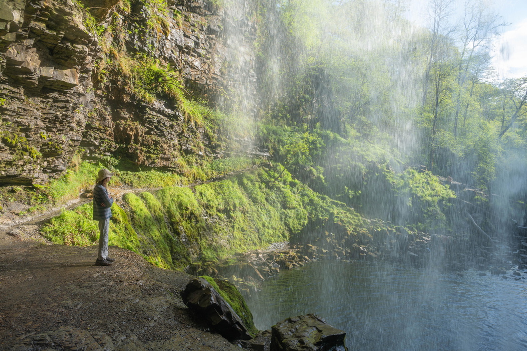 View from behind Henrhyd Falls