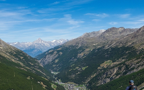 Saas-Fee and Saas-Grund on the descent from Plattjen