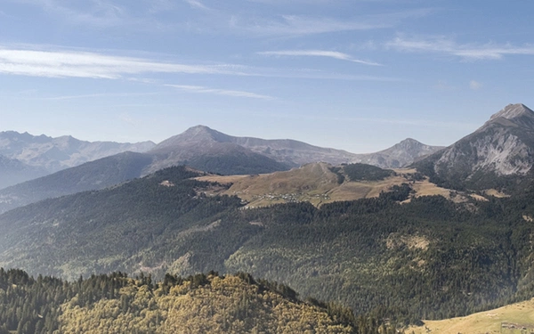 View from the Peaks of the Balkans trail above Milishevc