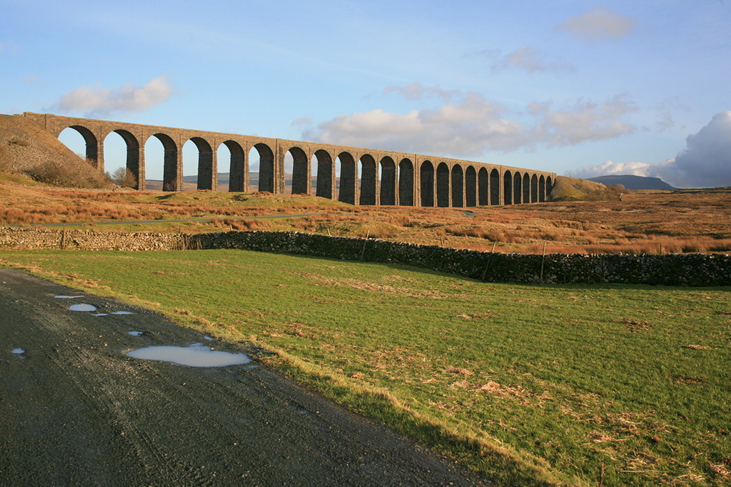 The Settle–Carlisle railway crosses the Ribblehead Viaduct