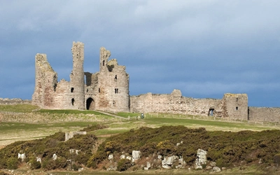 The spectacular ruins of Dunstanburgh Castle, St Oswald's Way