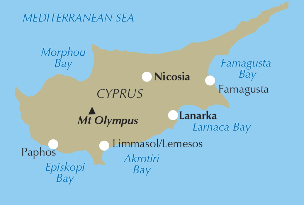 Walking in Cyprus Location map