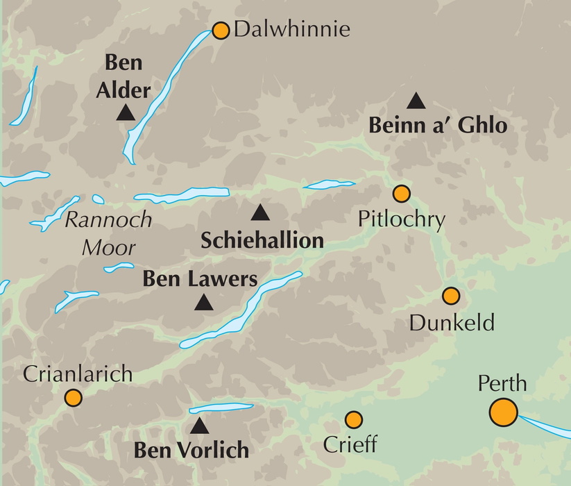 Walking Ben Lawers Rannoch and Atholl Location map