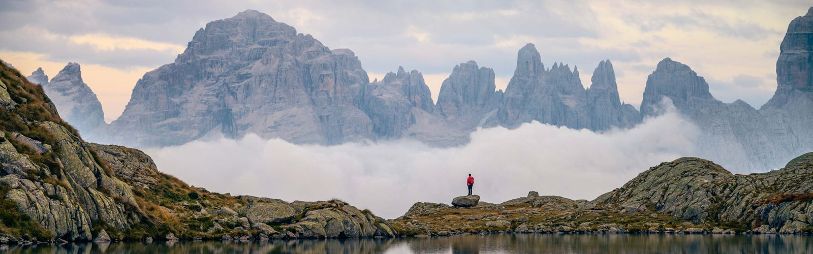 The Brenta Group, Italian Dolomites, as seen from Lago Nero