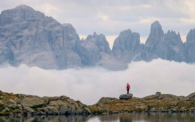The Brenta Group, Italian Dolomites, as seen from Lago Nero
