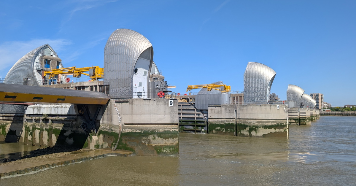 The Thames Barrier, start of the Thames Path near Woolwich